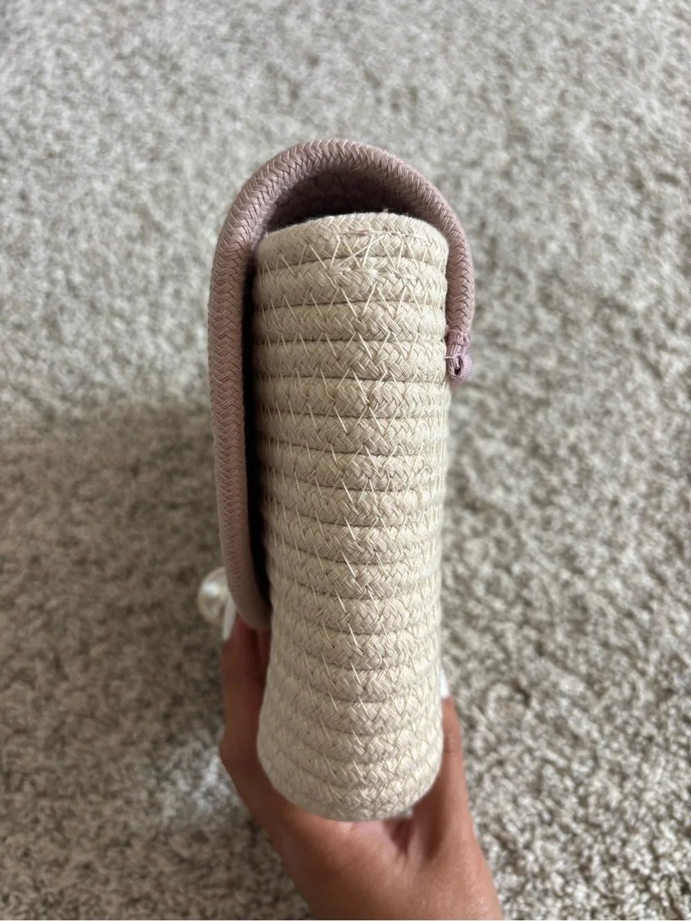 dusty rose & cream crossbody bag